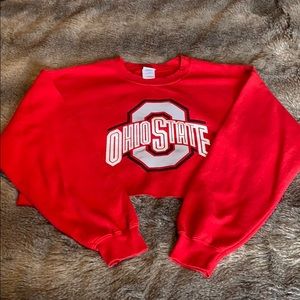 Cropped Ohio State University crew neck